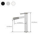 Modern Vessel Sink Faucet Stainless Steel Single Handle Low Arc Pull Down Vessel Faucet