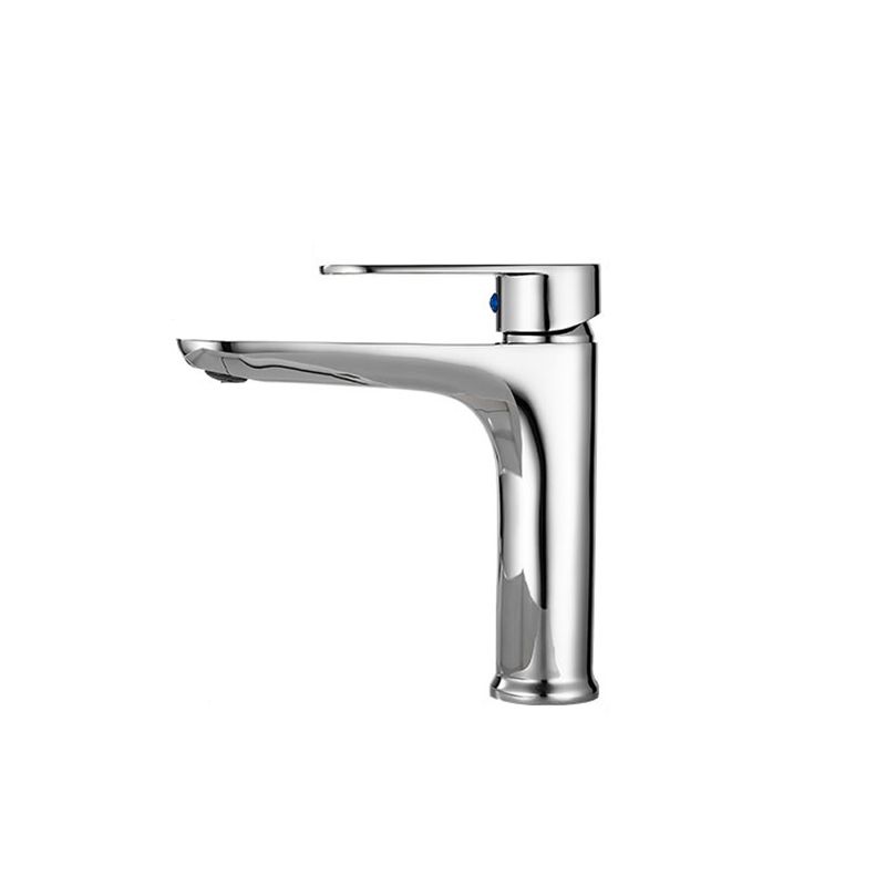 Modern Brass Bathroom Sink Faucet Round Lever Handles Sink Faucet