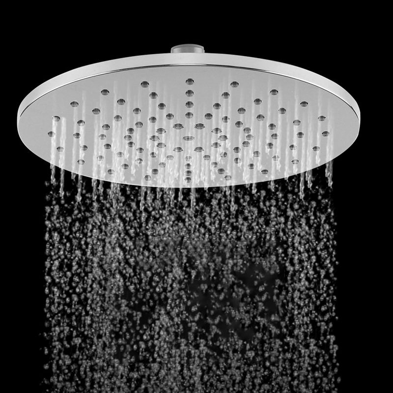 Ceiling and wall mounted showerhead combination round chrome spray head