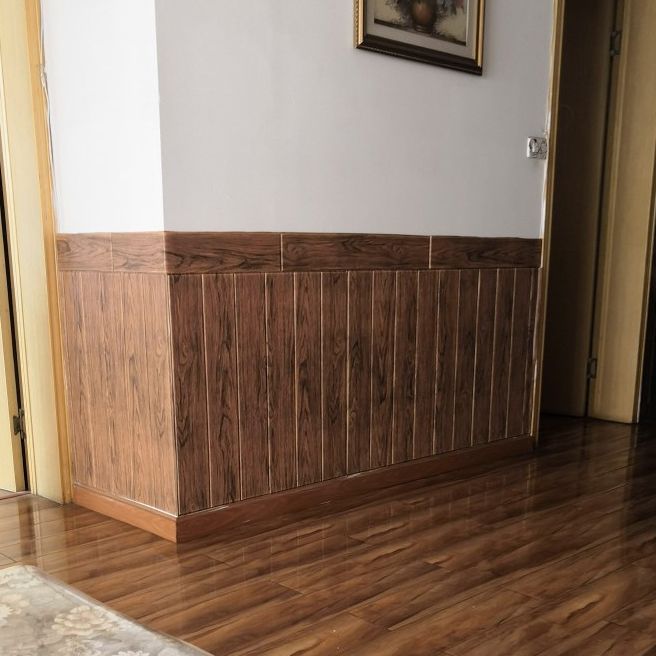 Modern Tin Back Wall Panel Smooth Wall Ceiling Wood Grain Design Set of 1