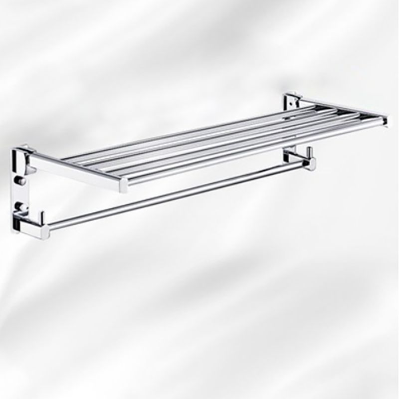 Polished Chrome Modern Bathroom Accessory Set Silver Towel Holder/Bath Shelf