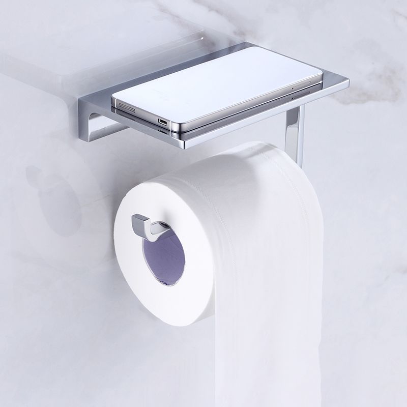Chrome brass modern bathroom accessory set with towel bar/ ring/ paper holder & bathrobe hook