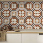 Square Indoor Vinyl Floor Peel and Stick Flower Pattern Waterproof Vinyl Floor