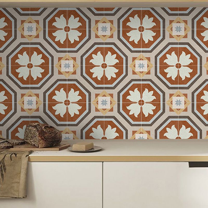 Square Indoor Vinyl Floor Peel and Stick Flower Pattern Waterproof Vinyl Floor