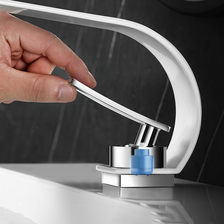 Bathroom faucet brass waterfall spout lever handle basin faucet