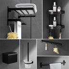 Black modern bathroom accessory set stainless steel bathroom fittings
