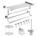 Polished Chrome Modernism Bathroom Accessory Set Bath Shelf / Towel Bar / Bathrobe Hook Included