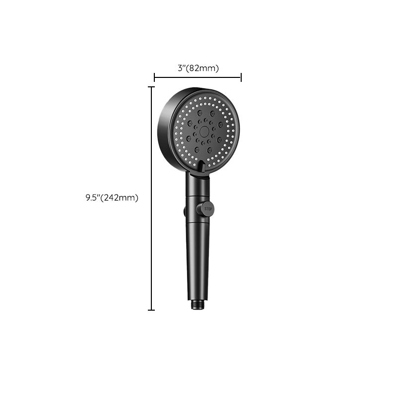Modern 6 Setting Shower Head Adjustable Spray Pattern Matt Black Round Shower Head
