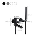 Lever Handle Bathtub Faucet Wall Mount Shower Hose Swivel Spout Bathtub Filling with Hand Shower