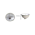 Modern Under-mount Sink Oval Porcelain with Pop-Up Drain Sink