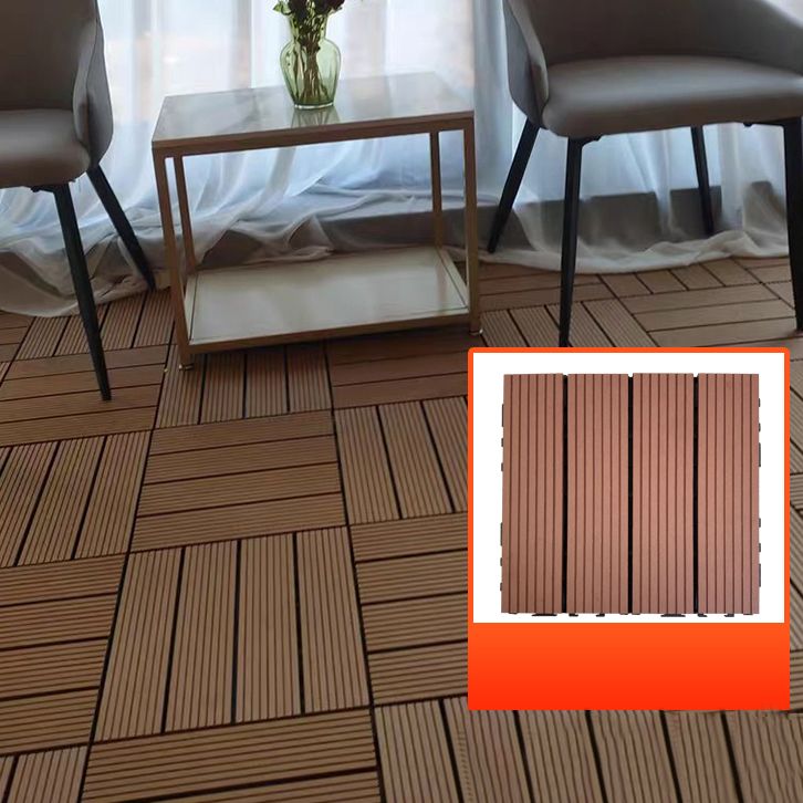 Composite Square Patio Tiles Interlocking Striped Pattern Patio Floor Tiles