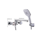 Contemporary Bathtub Faucet Trim Chrome Wall-Mounted Swivel Spout with Hand Shower