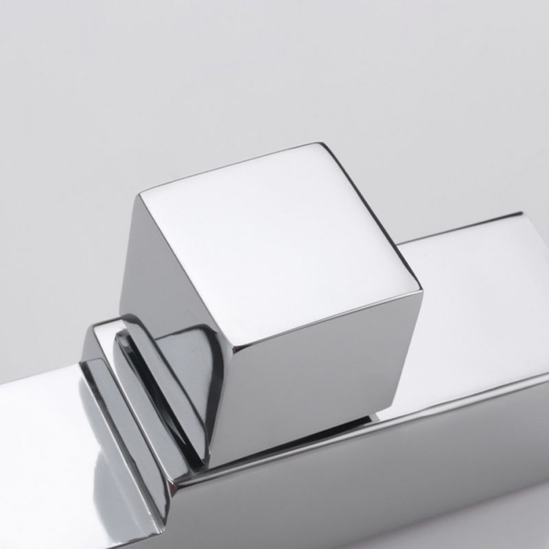 Contemporary Wall Mounted Bathroom Faucet Handle Knob Solid Brass Square Faucet