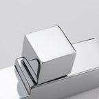 Contemporary Wall Mounted Bathroom Faucet Handle Knob Solid Brass Square Faucet
