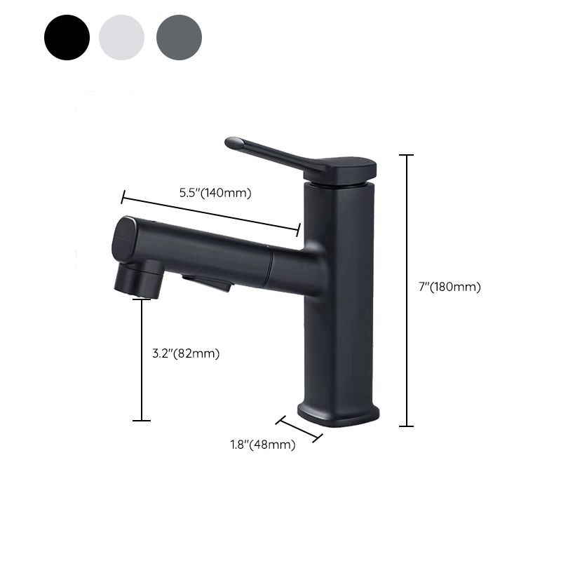 Contemporary Vessel-Faucet Pull-out Centerset Faucet with Swiveling Spout