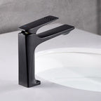Modern Bathroom Faucet Brass Deep Curve Lever Handle with Faucet Hose