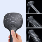 Plastic hands-free showerhead adjustable water flow showerhead