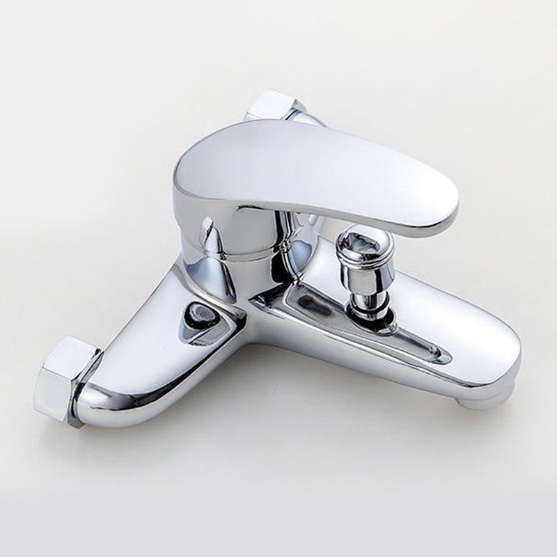 Modern Silver Bathtub Spout Single-Hole and Two-Hole Installation Faucet