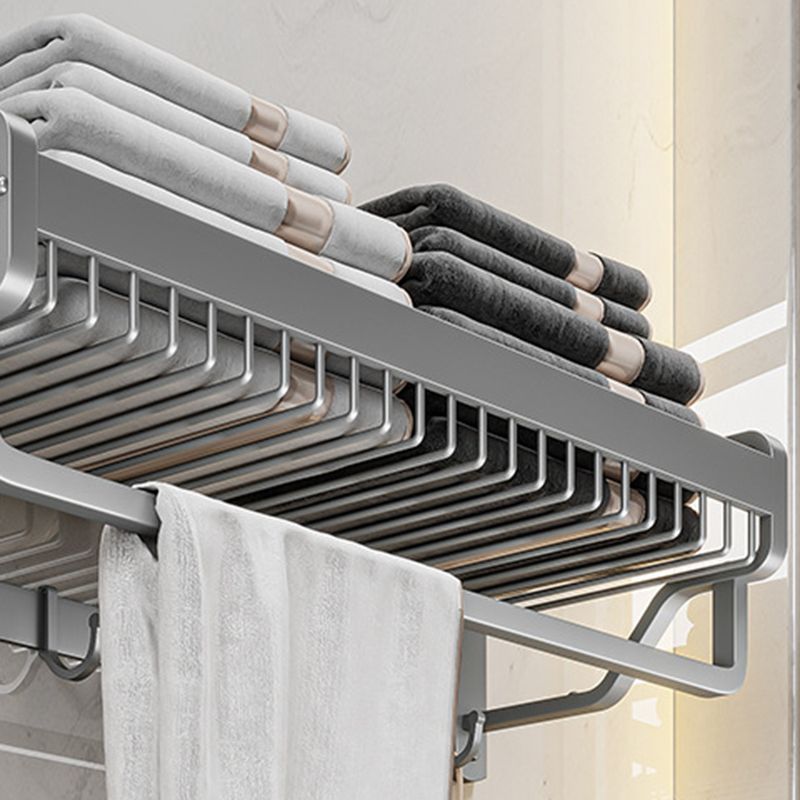 Modern Metal Bath Accessory Set Polished Silver Bath Shelf/Paper Holder/Towel Hook