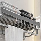 Modern Metal Bath Accessory Set Polished Silver Bath Shelf/Paper Holder/Towel Hook