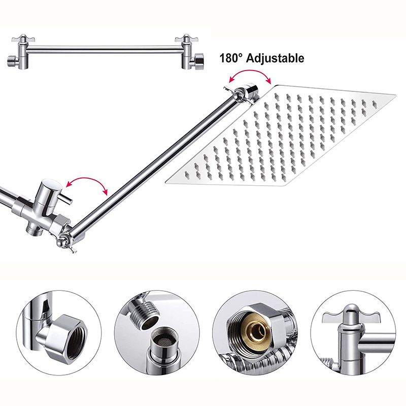 Square Shape Double Shower Heads Modern Home Metal Double Shower Heads