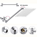 Square Shape Double Shower Heads Modern Home Metal Double Shower Heads