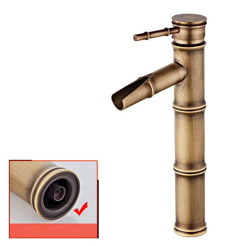 Lever Handle Vanity Faucet Country Low Arc Faucet Single Hole Basin Faucet