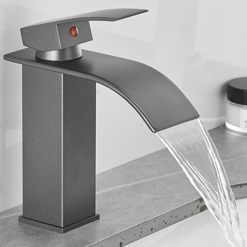 Modern Bathtub Faucet Waterfall Spout Lever Handle Brass Sink Faucet
