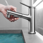 Contemporary Single Color Faucet Low Arc Centerset Sink Faucet for Bathroom