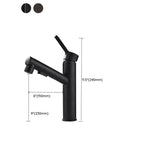 Bathroom vessel faucet high arc three-way spout single-handle faucet with pull-out sprayer
