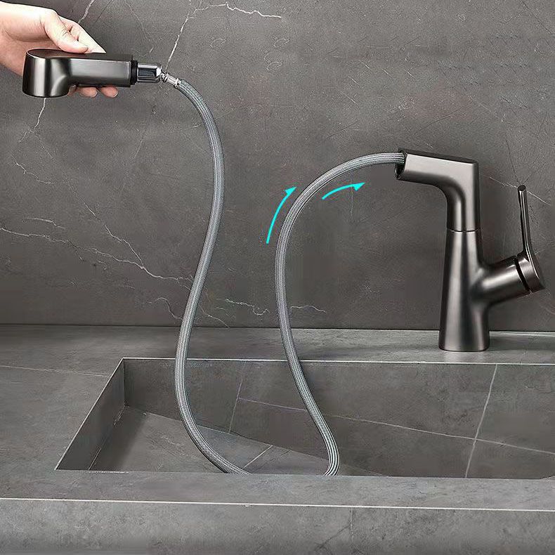 Modern centerset faucet with single lever handle for countertop sink bathroom fixture