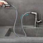 Modern centerset faucet with single lever handle for countertop sink bathroom fixture