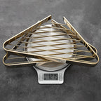 2-piece modern bathroom accessory set, polished chrome/gold, bathroom shelf