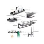 Modern Gray Bathroom Accessory as Individual Piece or as Set Made of Metal