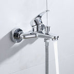 Modern Silver Bathtub Spout Single-Hole and Two-Hole Installation Faucet