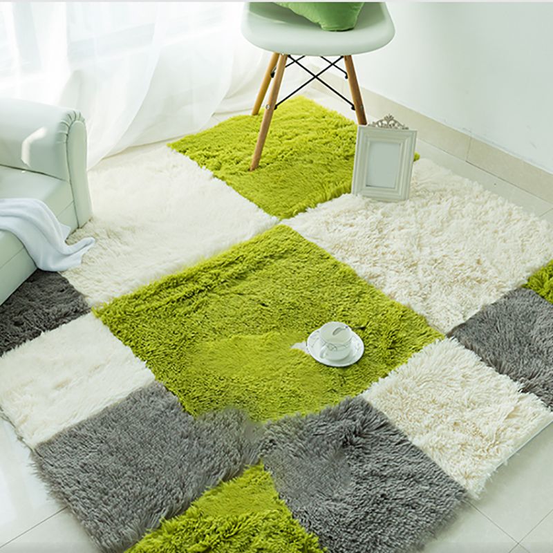 Bedroom Carpet Tiles Solid Square Shag Stain Resistant Carpet Tiles