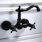 Traditional Wall Mounted Metal Bathtub Filler Low Arc Waterfall Bathroom Faucet
