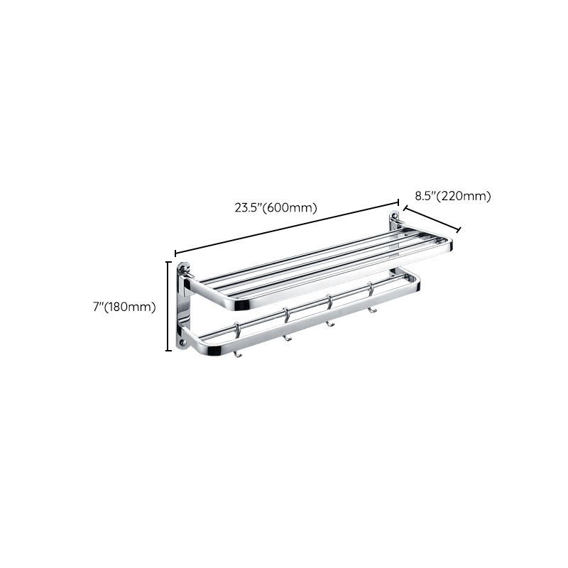 Chrome Modern Bathroom Hardware Set Stainless Steel Towel Hook/Towel Rail & Bathroom Shelf