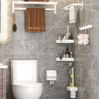 Modern Bathroom Hardware Set White Metal Bathroom Accessories Set