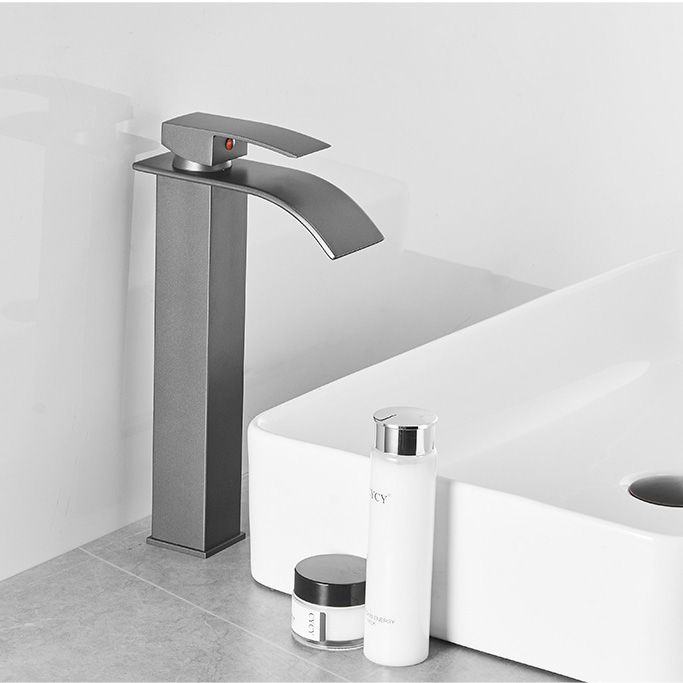 Modern Bathtub Faucet Waterfall Spout Lever Handle Brass Sink Faucet