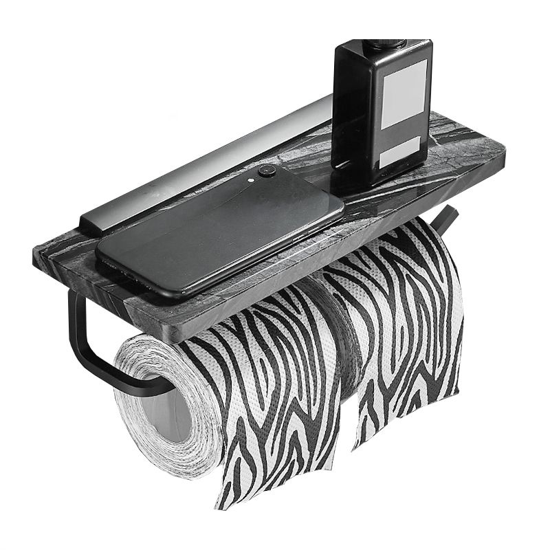 Metal and marble bathroom accessories as a single piece or as a set in black