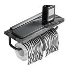 Metal and marble bathroom accessories as a single piece or as a set in black
