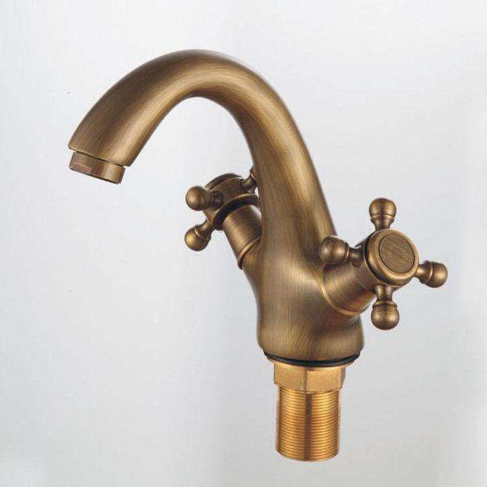 Industrial Widespread Bathroom 2 Faucet Cross Handles Sink Faucet