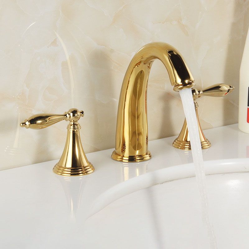 Modern widespread sink faucet Simple bathroom double handle faucet with lever handle