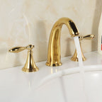 Modern widespread sink faucet Simple bathroom double handle faucet with lever handle