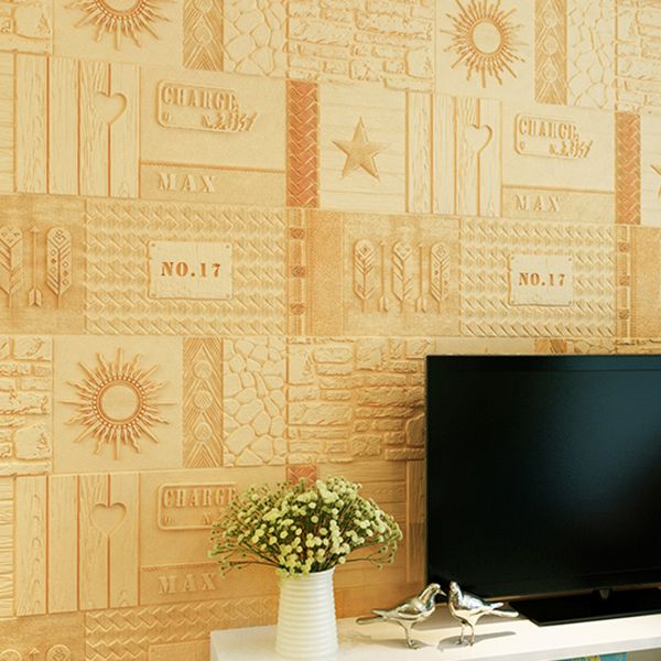 Peel and Stick Wall Ceiling 3D Embossed Wall Covering with Waterproof