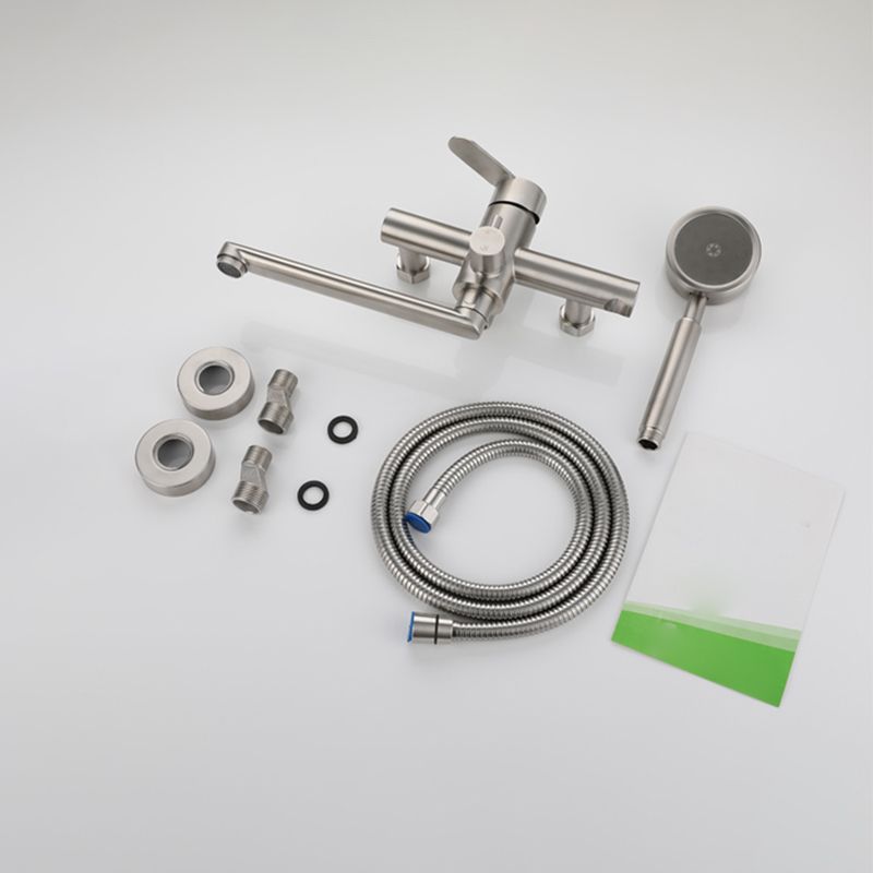 Wall-mounted metal bathtub filling low arch swivel bathtub mixer
