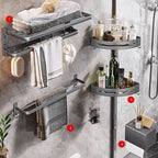 Modern Bathroom Accessories Hardware Set Gray Towel Bar Bathroom Shelf Bathroom Hardware Set