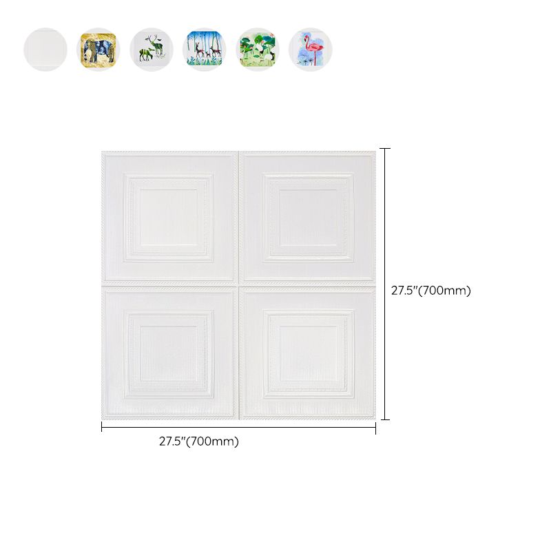 Modern Wall Panel Cartoon Print Peel and Stick Waterproof Wall Panel