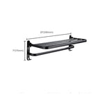 Contemporary Bathroom Accessory Set Black Surface Bathrobe Hook/Towel Ring Bar